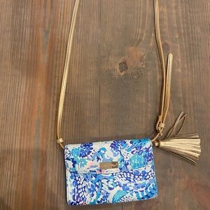 Lilly Pulitzer small blue and white crossbody
